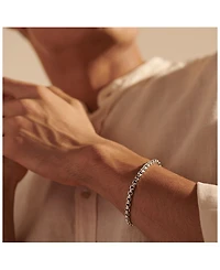 Sterling Silver With Black Rhodium Classic Chain Bracelet