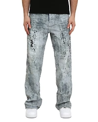 Purple Brand Worn Embroidered Camo Baggy Fit Jeans