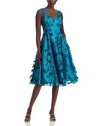 Eliza J Floral Applique Dress