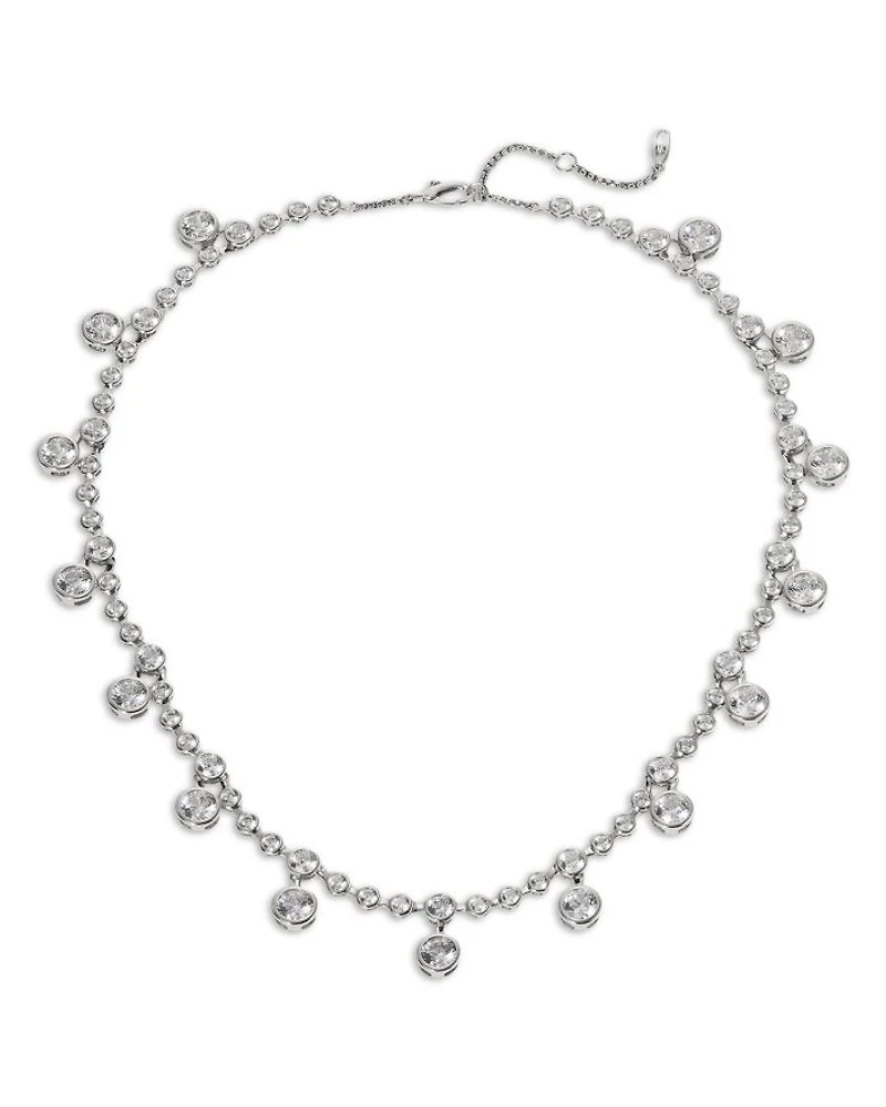 Bklyn Cubic Zirconia Bezel Collar Necklace, 16"-18"