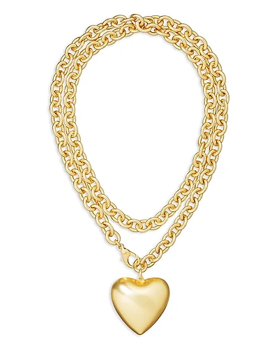 Roxanne Assoulin Puffy Heart Pendant Necklace, 34