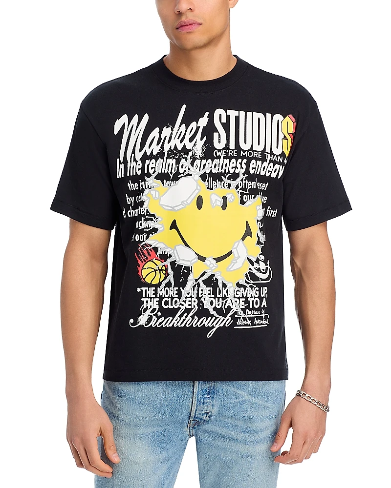 Market Smiley Greatness Graphic Logo Tee