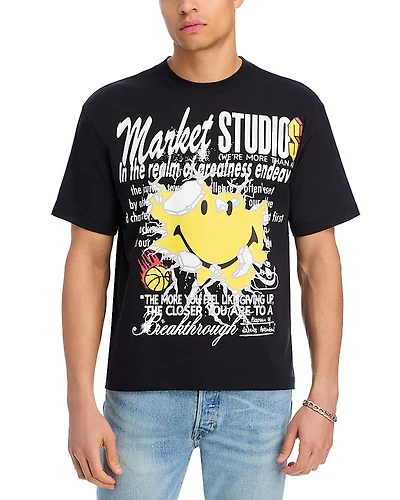 Market Smiley Greatness Graphic Logo Tee