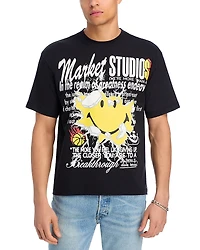 Market Smiley Greatness Graphic Logo Tee