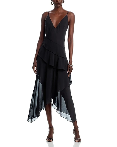 L'Agence Sunniva Tiered Midi Dress