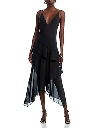 L'Agence Sunniva Tiered Midi Dress