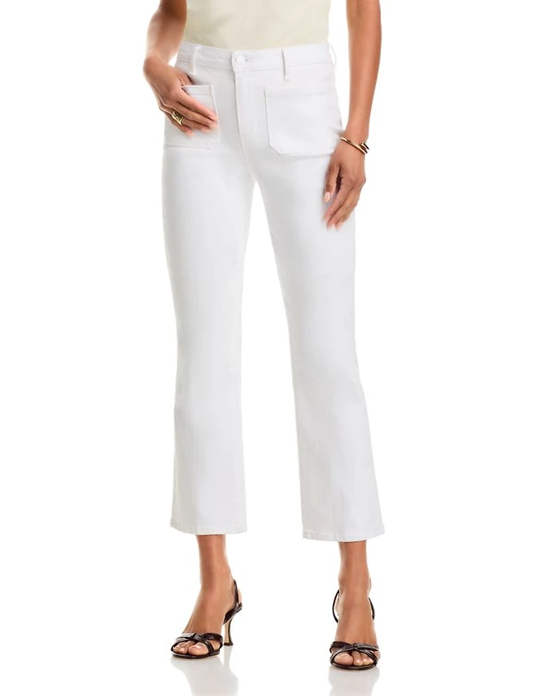 Noya High Rise Slim Flare Jeans Blanc