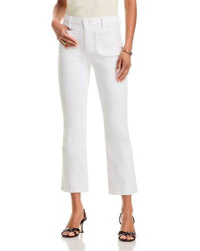 Noya High Rise Slim Flare Jeans Blanc
