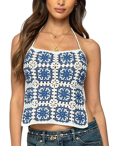 Edikted Naia Backless Crochet Top