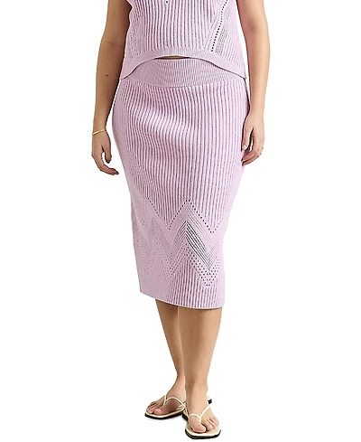 Hatch Collection the Delphine Maternity Cotton Pointelle Skirt