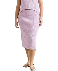 Hatch Collection the Delphine Maternity Cotton Pointelle Skirt