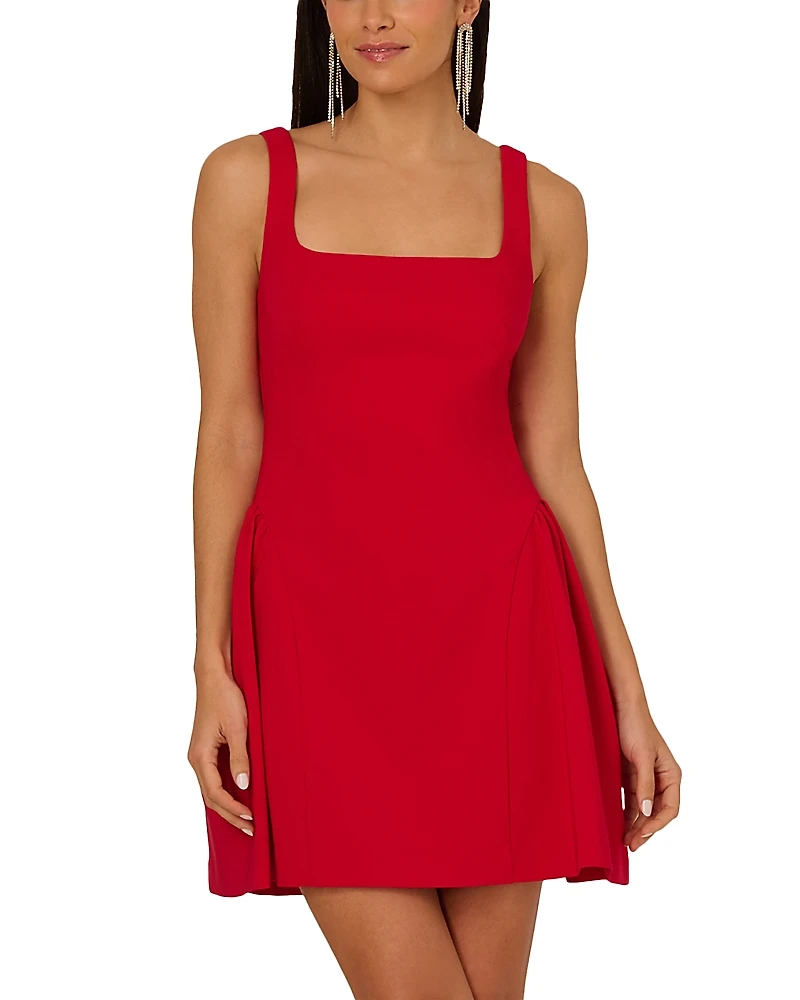 Liv Foster Crepe Square Neck Sleeveless Mini Dress