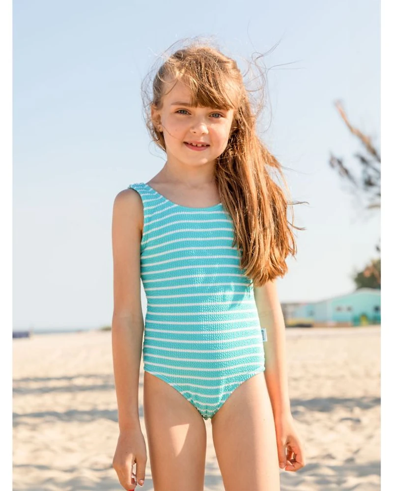 Girls' Crinkle One Piece Swimsuit - Little Kid