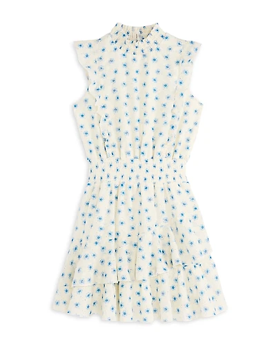 Aqua Girls' Cotton Voile Eyelet Print Dress, Little Kid, Big Kid - Exclusive