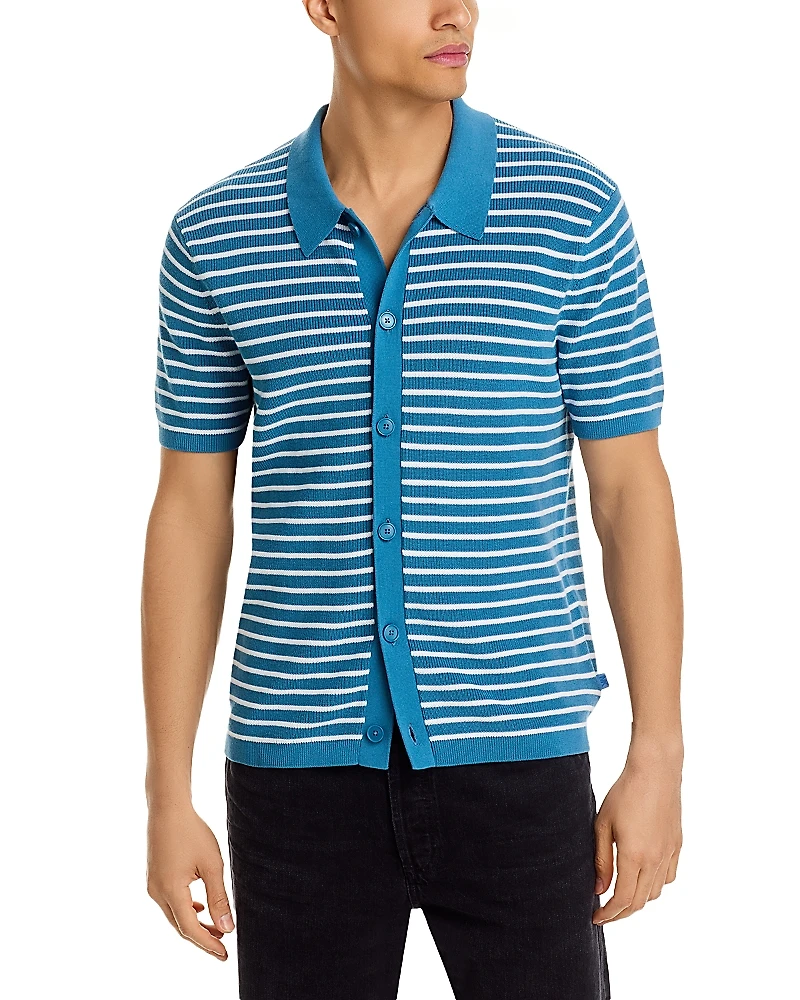 Michael Kors Textured Striped Regular Fit Button Down Shirt