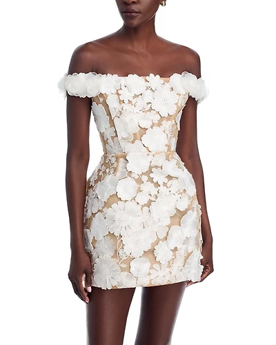 Jasmine Maraya Appliqué Mini Dress