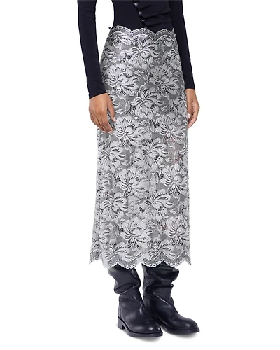 Metallic Lace Maxi Skirt