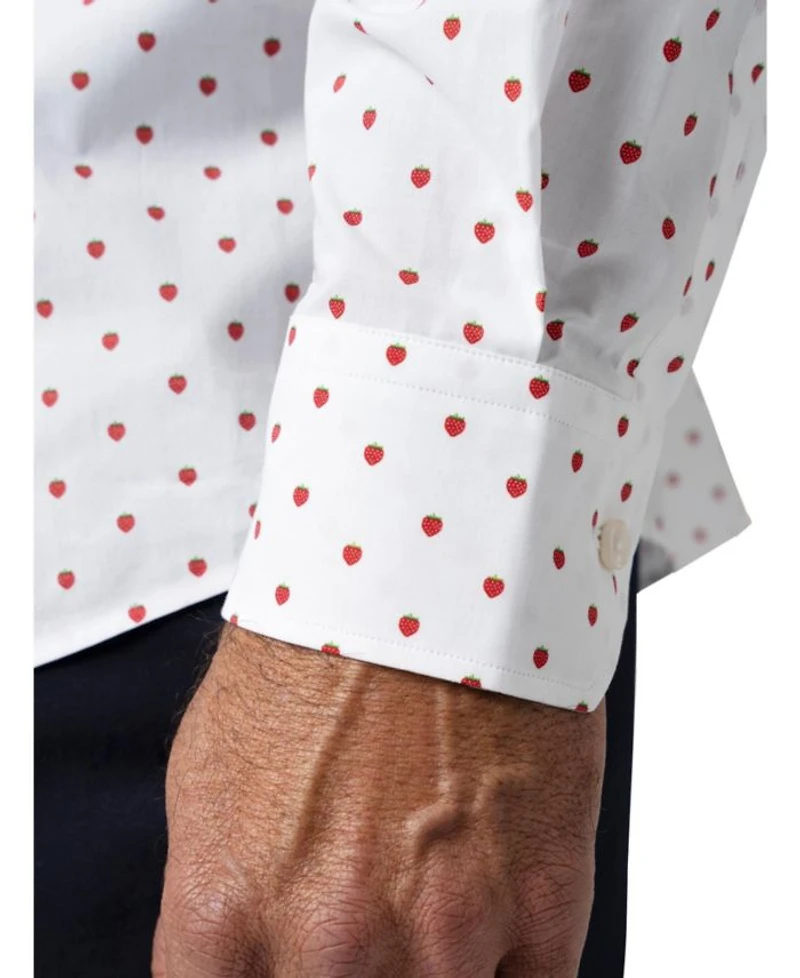 Reynolds Strawberry Print Contemporary Fit Shirt