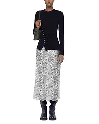 Metallic Lace Maxi Skirt