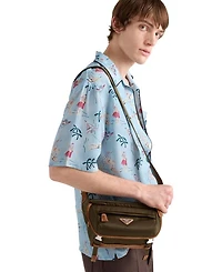 Small Re-Nylon And Suede Shoulder Bag