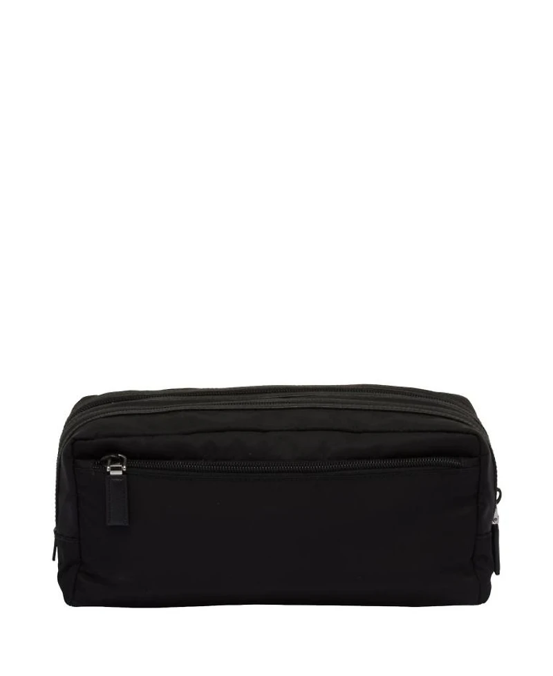 Re-Nylon and Saffiano Leather Travel Pouch