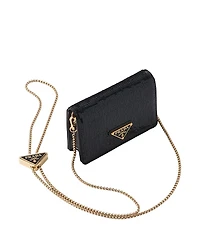 Prada Sequined Card Holder with Shoulder Strap