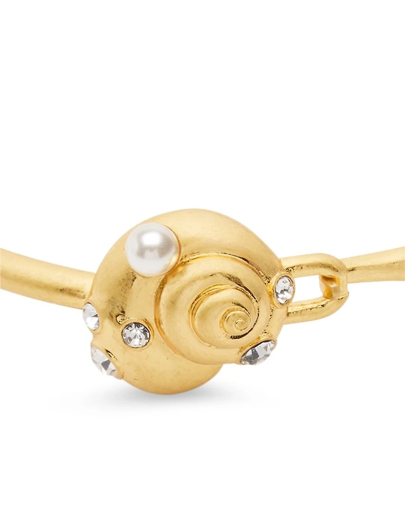 Beachside Mixed Stone Shell Bangle Bracelet