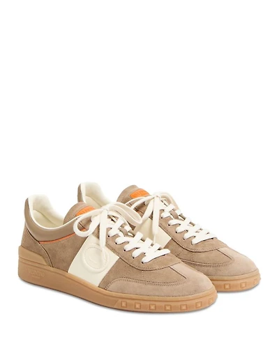 Men's Embroidered La Greca Suede Sneakers