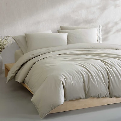 Calvin Klein Washed Percale Cotton 3 Piece Comforter Set