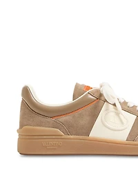 Men's Embroidered La Greca Suede Sneakers