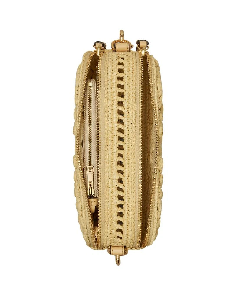 Miller T Monogram Raffia Crossbody