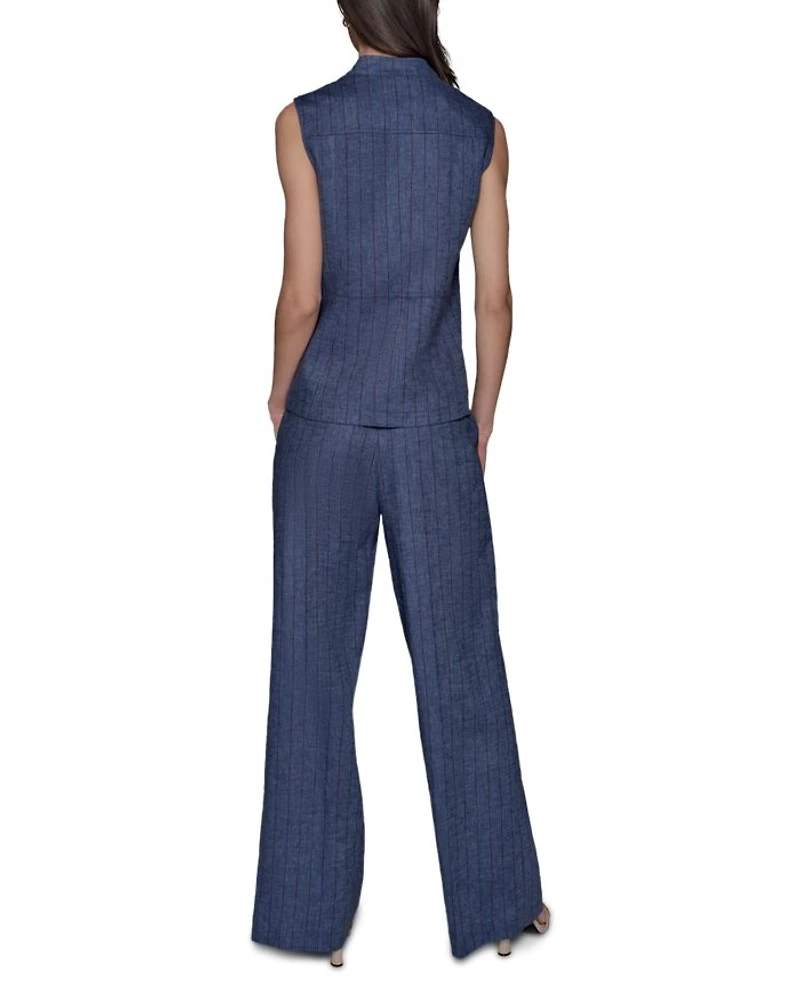 Woven Button Front Vest