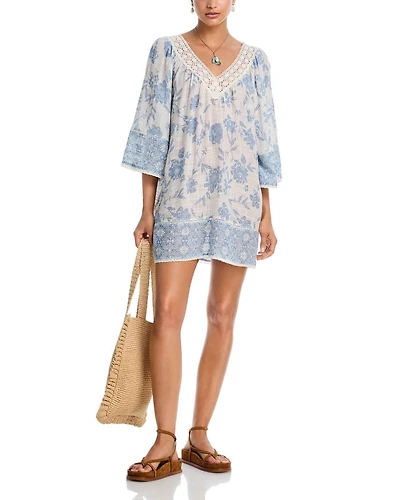 Placed Floral Print Mini Dress