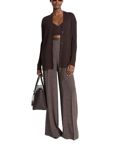 Cashmere Blend Ribbed Cardigan