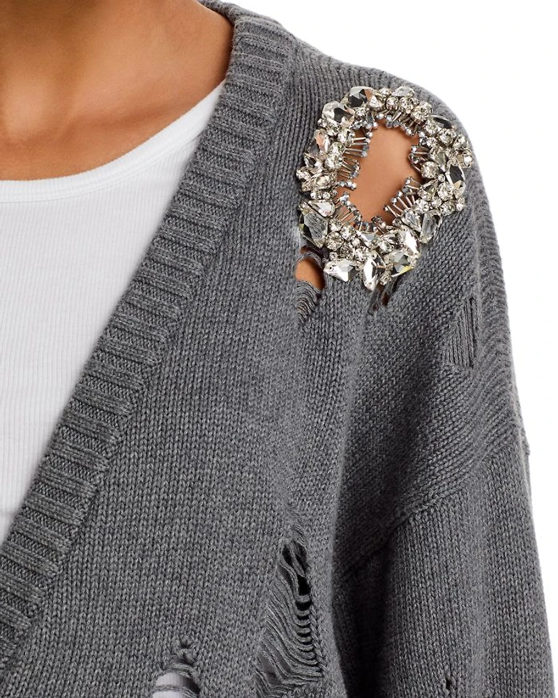 Distressed Rhinestone Cardigan