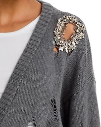 Distressed Rhinestone Cardigan
