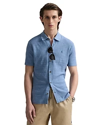 Polo Ralph Lauren Textured Short Sleeve Cotton-Linen Shirt