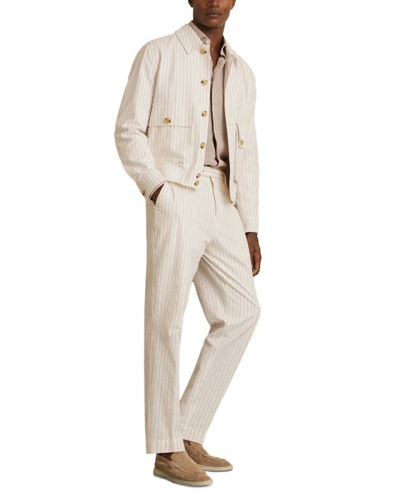 Striped Seersucker Harrington Jacket