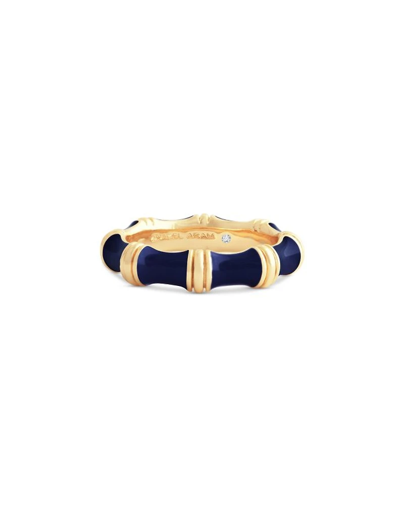 Navy Bamboo Band Ring