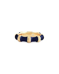 Navy Bamboo Band Ring