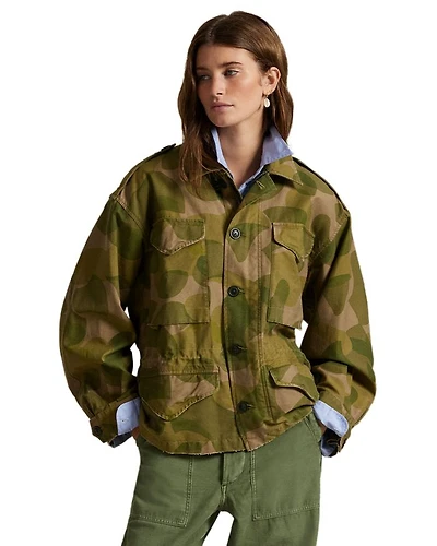 Printed Cropped Field Jacket