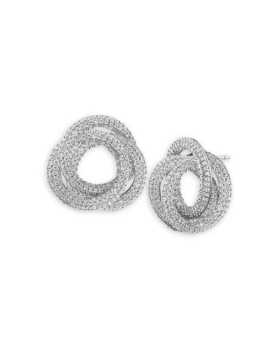 Cubic Zirconia Interlocking Button Earrings