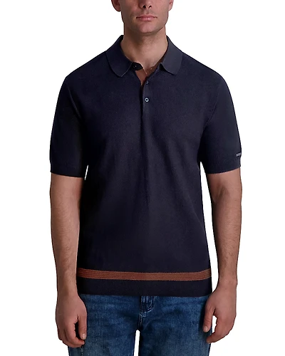 Karl Lagerfeld Paris Short Sleeve Textured Polo Shirt