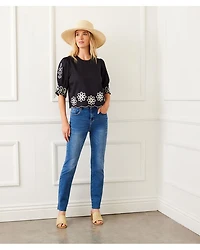 Embroidered Scallop Top