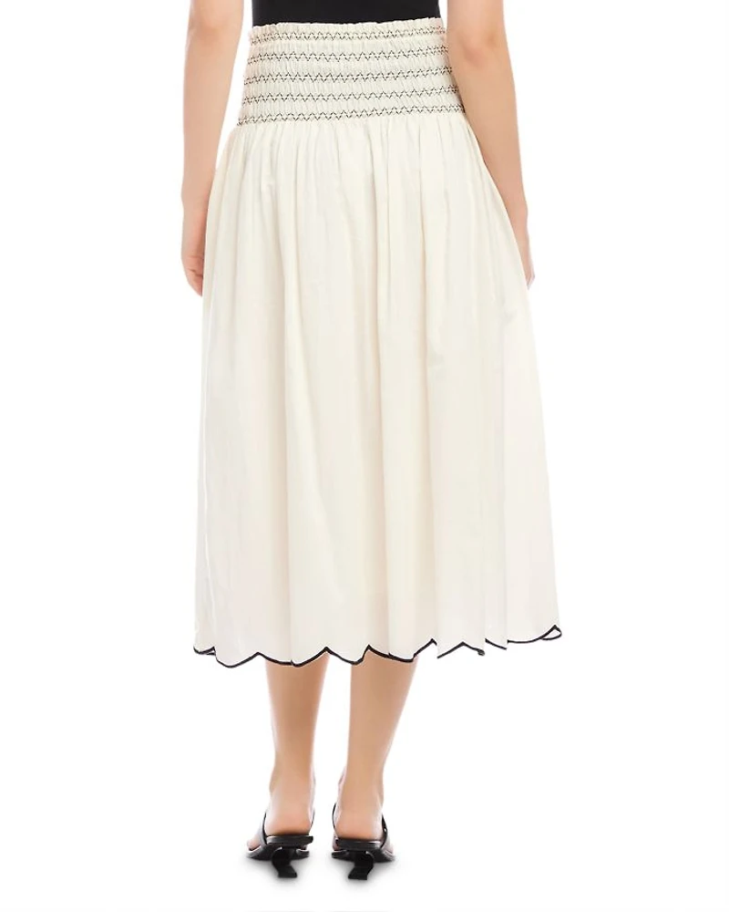 Elsa Smocked Waist Midi Skirt