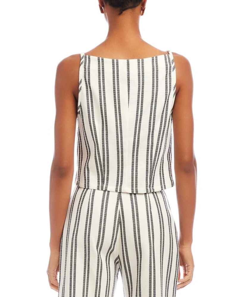 Elis Sleeveless Button Front Top