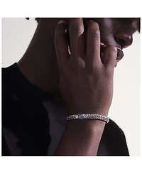 Classic Chain Sterling Silver Lava Bracelet with Blue Sapphire