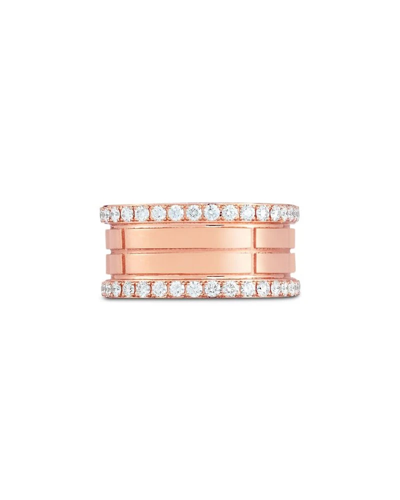 18K Rose Gold Portofino Diamond Four Row Ring