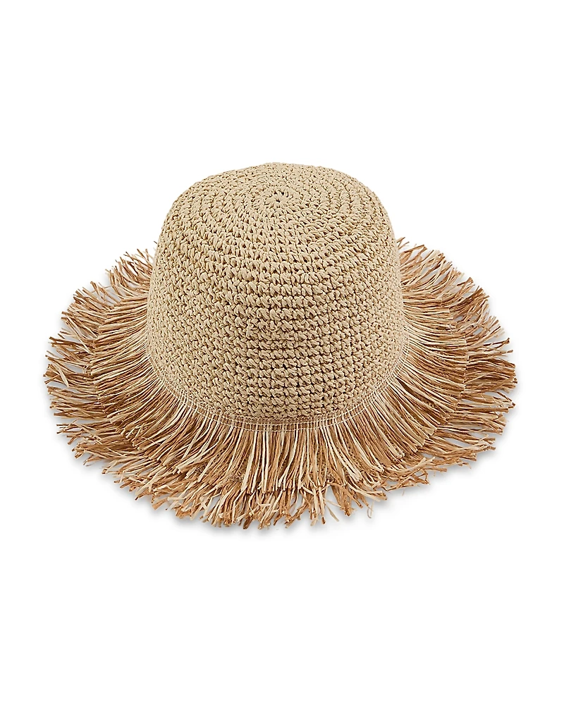 Eugenia Kim Joni Fringed Crochet Packable Bucket Hat