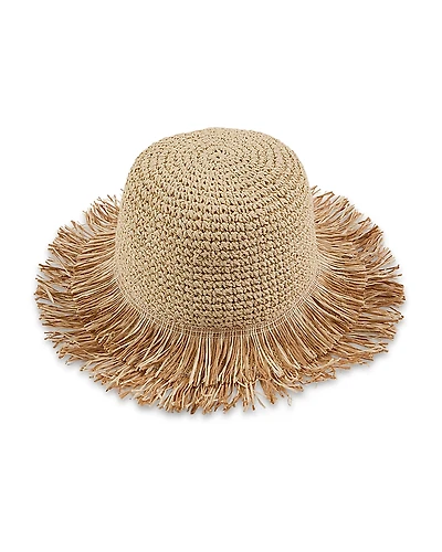 Eugenia Kim Joni Fringed Crochet Packable Bucket Hat